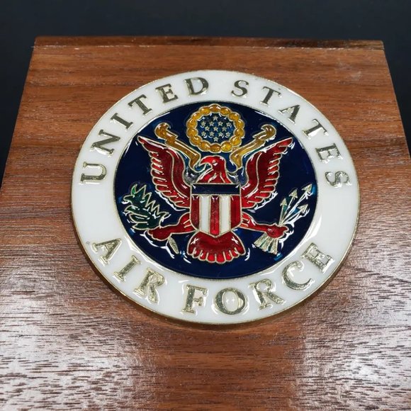 Air Force Solid Wood Tissue Box Cover Vintage - Picture 6 of 10